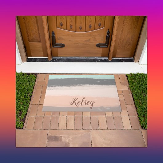 モノグラムブラシストロークカラフル | ドアマット