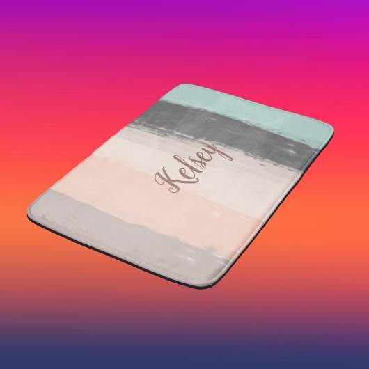 モノグラムブラシストロークカラフル | バスマット