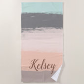 モノグラムブラシストロークカラフル | ビーチタオル (正面)