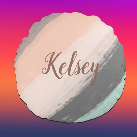 モノグラムブラシストロークカラフル | ラウンドクッション