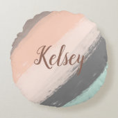 モノグラムブラシストロークカラフル | ラウンドクッション (正面)