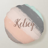 モノグラムブラシストロークカラフル | ラウンドクッション (裏面)