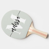 モノグラムブラシ書道セージ緑 卓球ラケット (横)