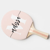 モノグラムブラシ書道赤面ピンク 卓球ラケット (横)