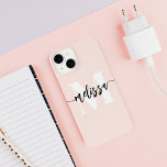 モノグラムブラシ書道赤面 iPhone 14ケース<br><div class="desc">セリフはっきりしたモノグラムとブラシ手書き書を組み合わせた。</div>