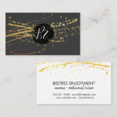 モノグラムブラシ金ゴールドスパッタ 名刺 (正面/裏面)