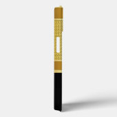 モノグラムブラックおよび金ゴールド金属メッシュ Case-Mate iPhoneケース (裏面 / 右)