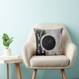 モノグラムブラックとシルバージプシーのスカーフ クッション