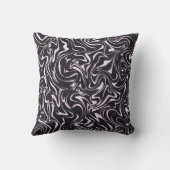 モノグラムブラックとピンクの大理石抽象芸術パターン クッション (裏面)