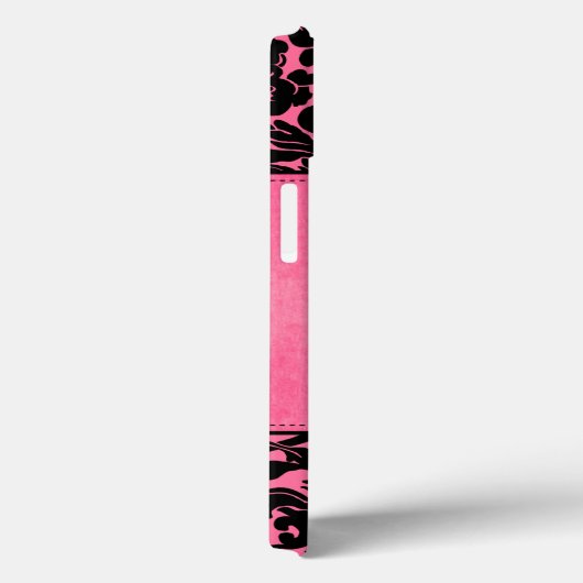 モノグラムブラックとピンクダマスクiPadエアケース Case-Mate iPhoneケース (裏面 / 右)