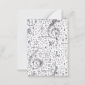 モノグラムブラックとホワイトのヴィンテージミュージックノート ノートカード (裏面)