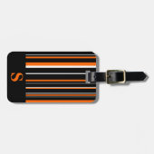 モノグラムブラックオレンジバーコードストライプ ラゲッジタグ (正面横)