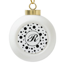 モノグラムブラックオンホワイト水玉模様パターン