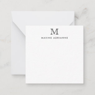 モノグラムブラッククラシックプロフェッショナルフォーマルエレガント ノートカード