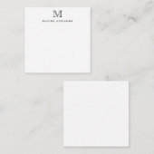 モノグラムブラッククラシックプロフェッショナルフォーマルエレガント ノートカード (正面/裏面)