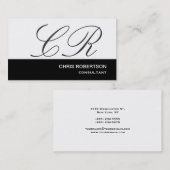 モノグラムブラックグレーホワイトコンサルタントの名刺 名刺 (正面/裏面)