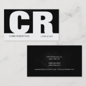 モノグラムブラックグレーホワイトビジネスカード 名刺 (正面/裏面)