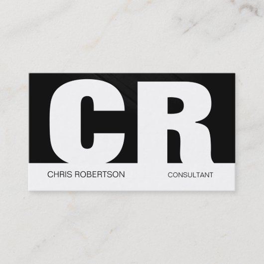 モノグラムブラックグレーホワイトビジネスカード 名刺 (正面)