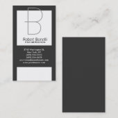 モノグラムブラックグレーホワイトプレーン名刺 名刺 (正面/裏面)