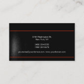 モノグラムブラックグレーレッドホワイトビジネスカード 名刺 (裏面)