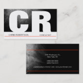 モノグラムブラックグレーレッドホワイトビジネスカード 名刺 (正面/裏面)