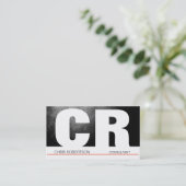 モノグラムブラックグレーレッドホワイトビジネスカード 名刺 (スタンド正面)