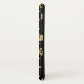 モノグラムブラックゴールデンクリスマスツリーの雪片 Case-Mate iPhoneケース (裏面/左)