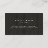 モノグラムブラックシャルボードゴールドフォイルシンプルモダン 名刺 (裏面)