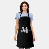 モノグラムブラックシルバーパーソナル エプロン (着用した状態)
