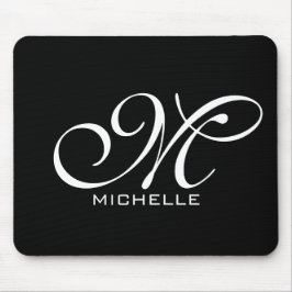モノグラムブラックスクリプパーソナライズされたト マウスパッド