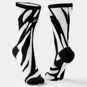 モノグラムブラックストライプのゼブラパターントレンディー ソックス (傾斜あり)