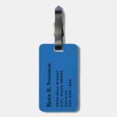 モノグラムブラックストライプターコイズブルー ラゲッジタグ (裏面縦)