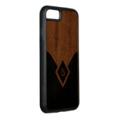 モノグラムブラックタンエレガント木製 CarvedウッドiPhoneケース (右)