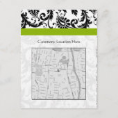 モノグラムブラックダマスク結婚スワールの方向カード エンクロージャーカード (裏面)