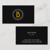 モノグラムブラックドットダークビジネスカード 名刺 (正面/裏面)