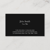 モノグラムブラックドットダークビジネスカード 名刺 (裏面)