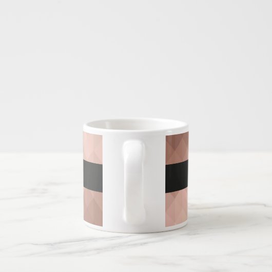 モノグラムブラックハートシックバラ金ゴールド幾何学的 エスプレッソカップ (裏面)