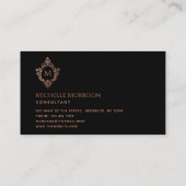 モノグラムブラックバラ金ゴールドクレストエレガントヴィンテージ 名刺 (裏面)