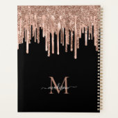 モノグラムブラックバラ金ゴールド滴下金属グリッター プランナー手帳 (裏面)