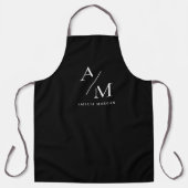 モノグラムブラックパーソナライズされたエプロン エプロン (正面)