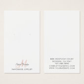 モノグラムブラックピンクイヤリングジュエリー表示カード (正面&裏面)