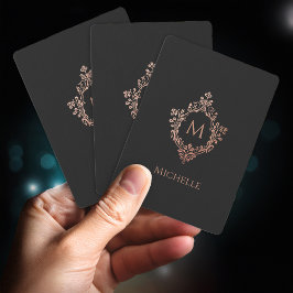 モノグラムブラックピンクエレガントヴィンテージクレストイニシャル トランプ