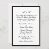 モノグラムブラックフォーマルとホワイトフレー結婚ム 招待状 (正面)