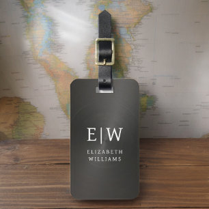モノグラムブラックブラッシュメタルエレガントメタル ラゲッジタグ