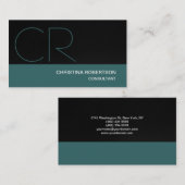 モノグラムブラックブルーコンサルタント名刺 名刺 (正面/裏面)