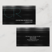 モノグラムブラックブルーコンサルタント名刺 名刺 (正面/裏面)