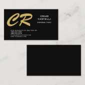 モノグラムブラックプレーンコンサルタントの名刺 名刺 (正面/裏面)