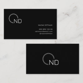 モノグラムブラックミニマリスト個人名刺 名刺