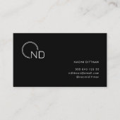 モノグラムブラックミニマリスト個人名刺 名刺 (正面)