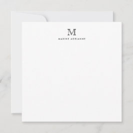 モノグラムブラックミニマルクラシックリストフォーマルエレガント ノートカード